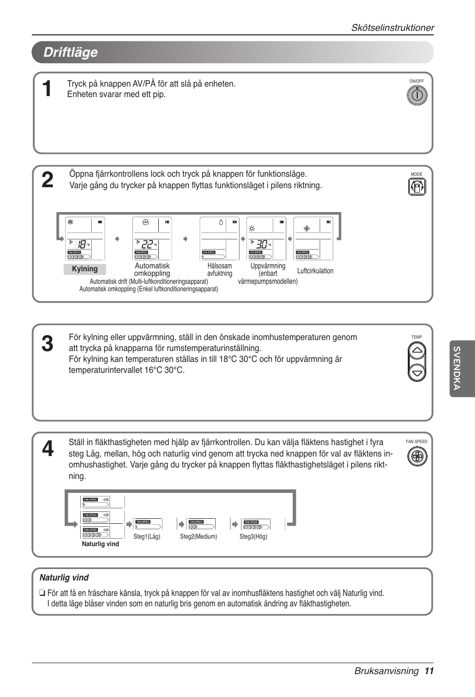 Driftläge | LG CC07AWV User Manual | Page 311 / 381