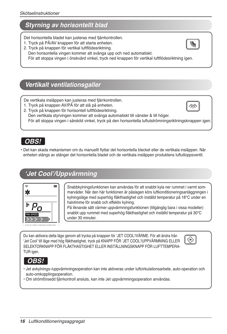 ʻjet coolʼ/uppvärmning | LG CC07AWV User Manual | Page 316 / 381