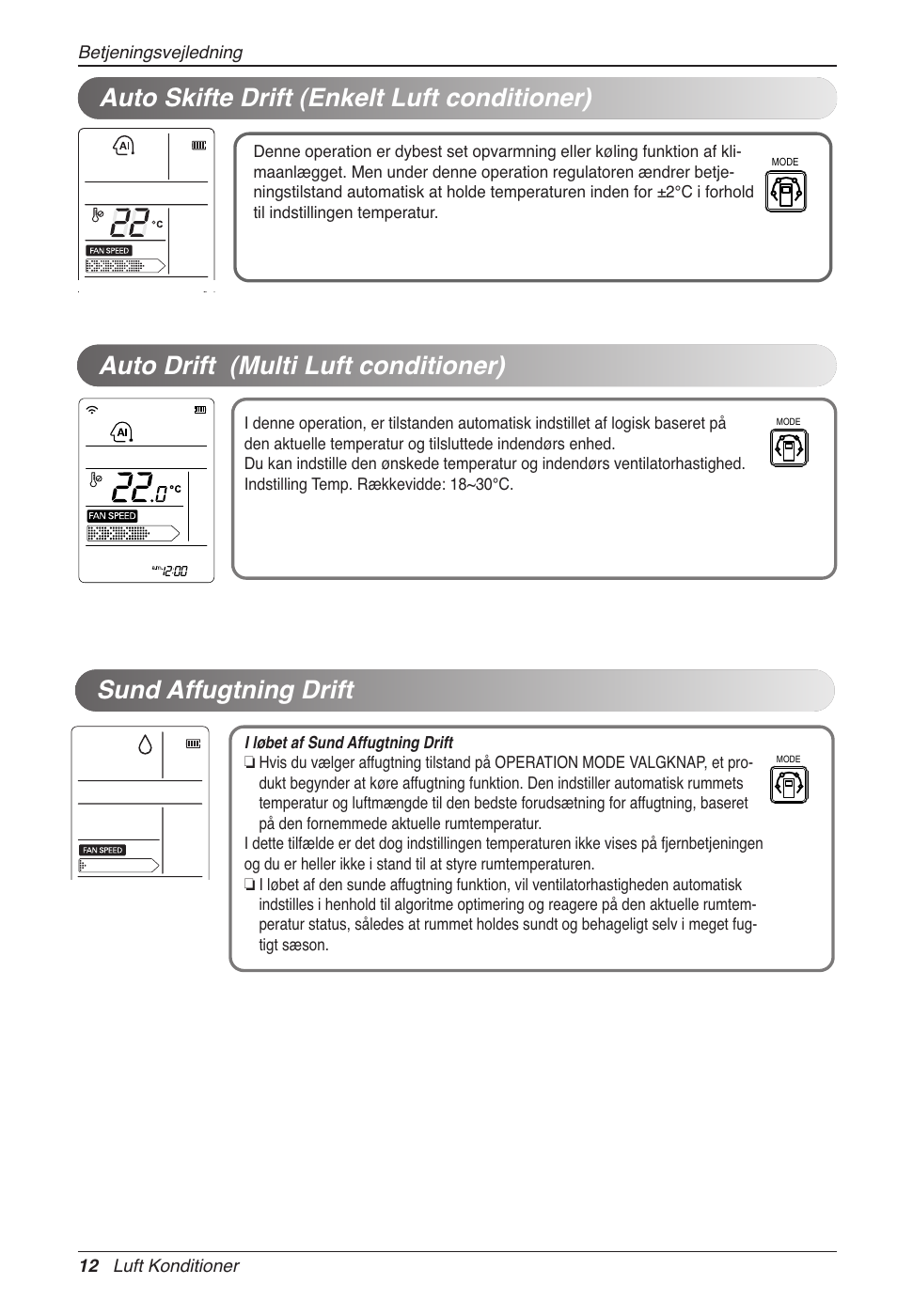 Auto skifte drift (enkelt luft conditioner) | LG CC07AWV User Manual | Page 372 / 381