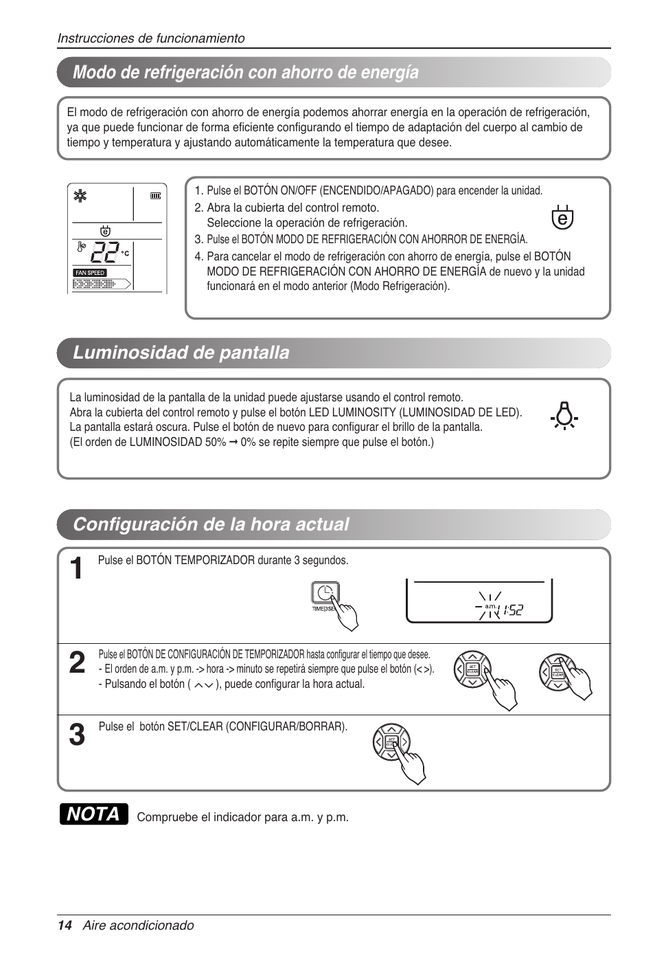 Nota | LG CC07AWV User Manual | Page 54 / 381