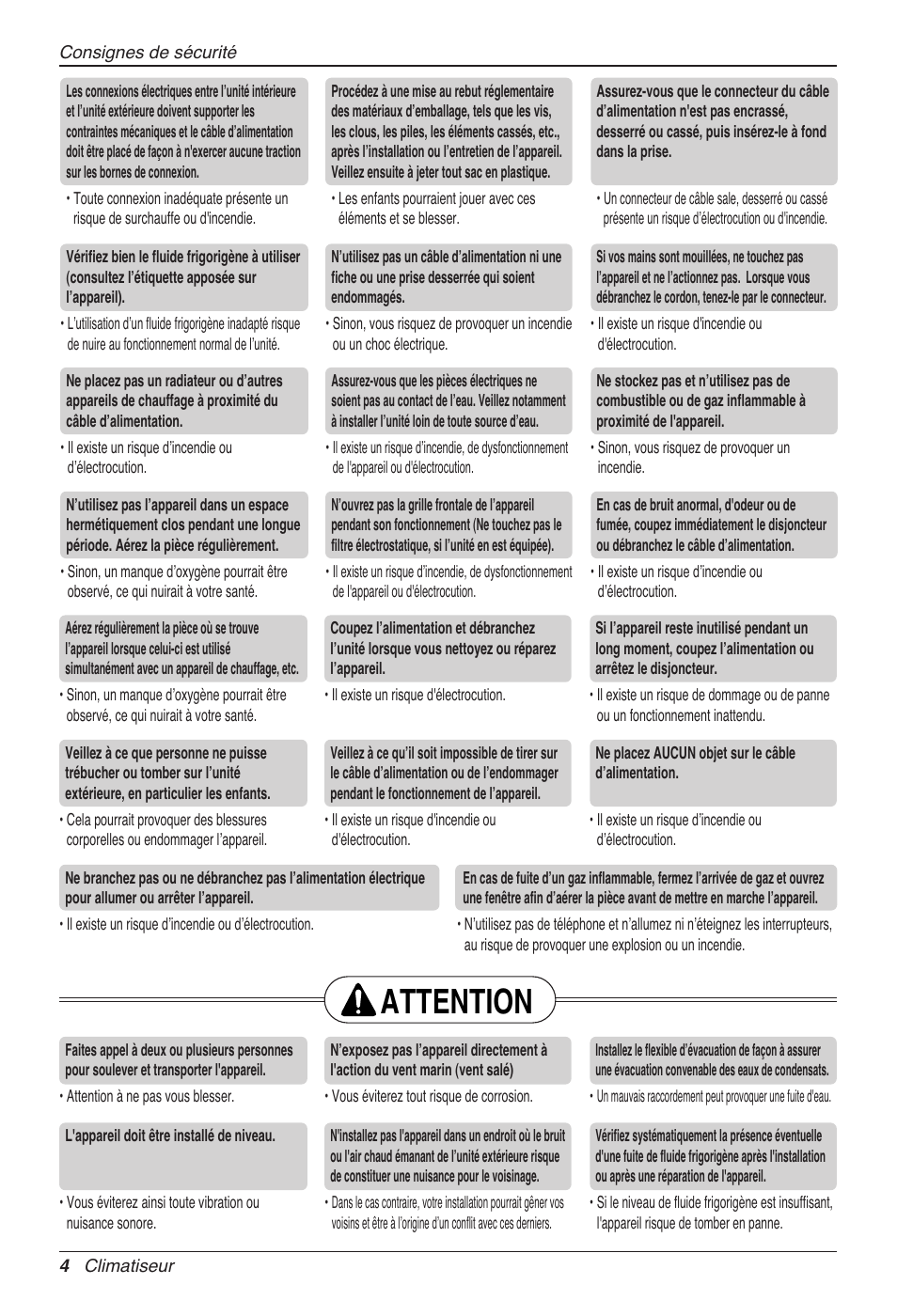 Attention | LG CC07AWV User Manual | Page 64 / 381