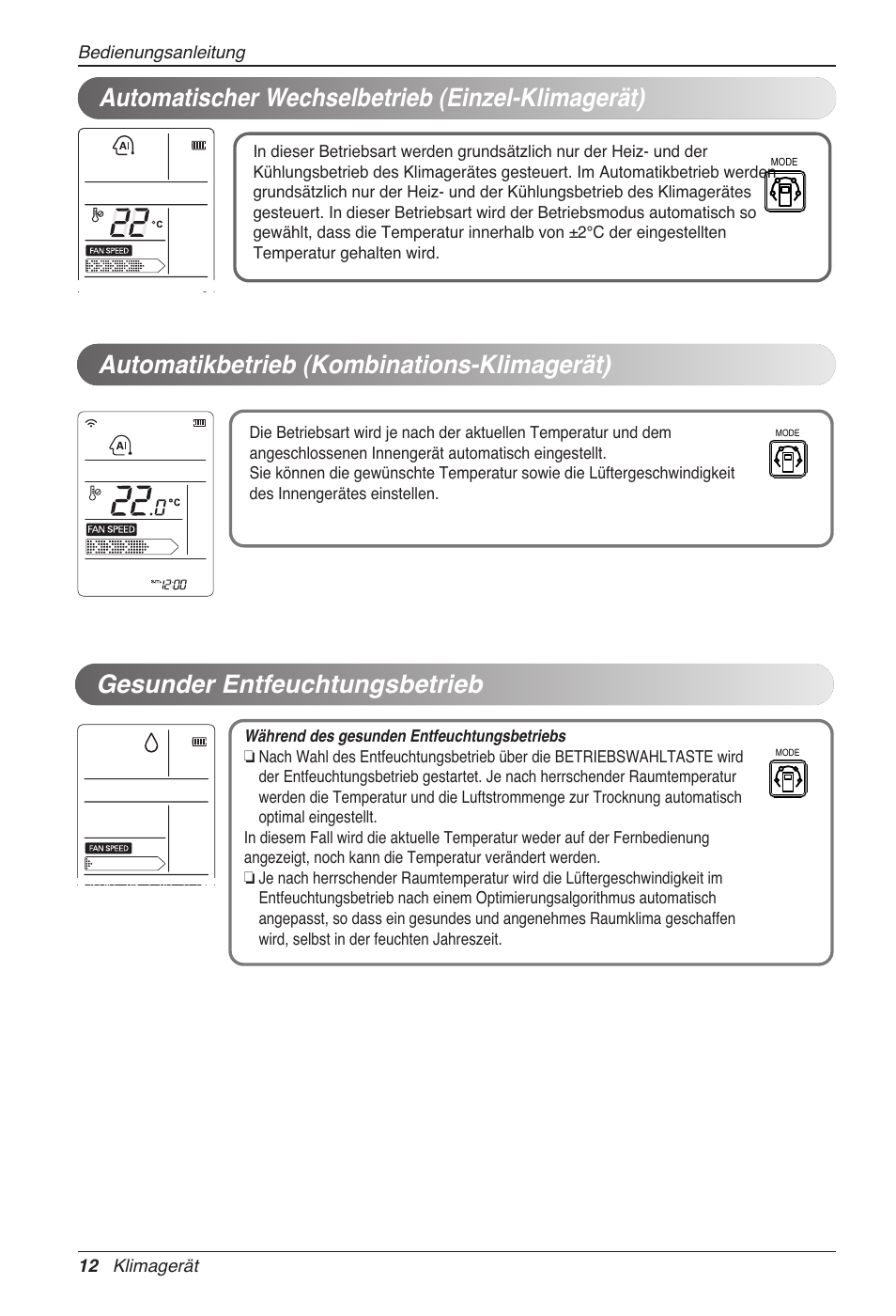 Automatischer wechselbetrieb (einzel-klimagerät) | LG CC07AWV User Manual | Page 92 / 381