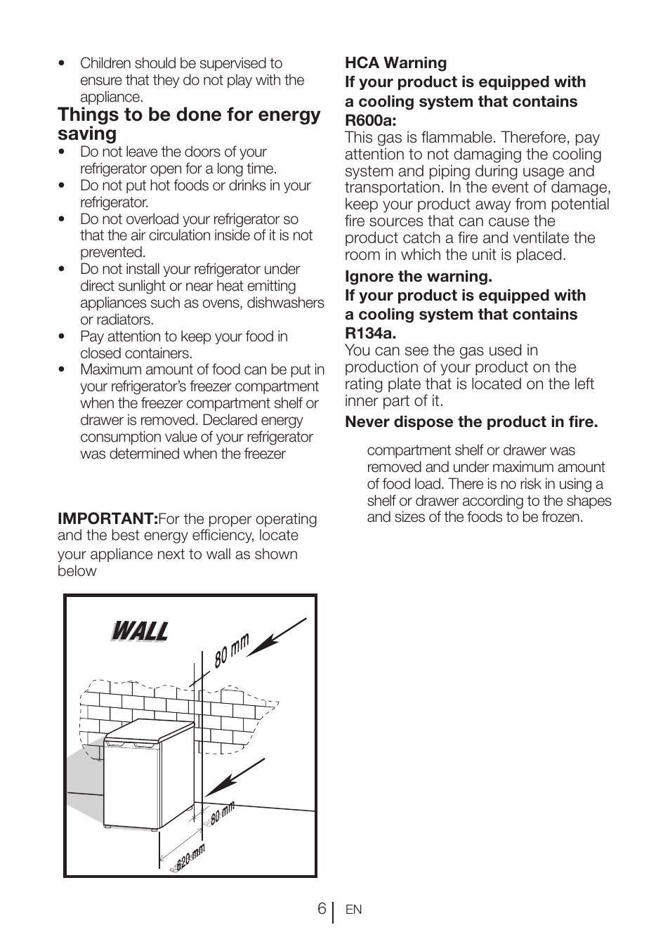 Things to be done for energy saving | Beko VNE 1002 User Manual | Page 7 / 92