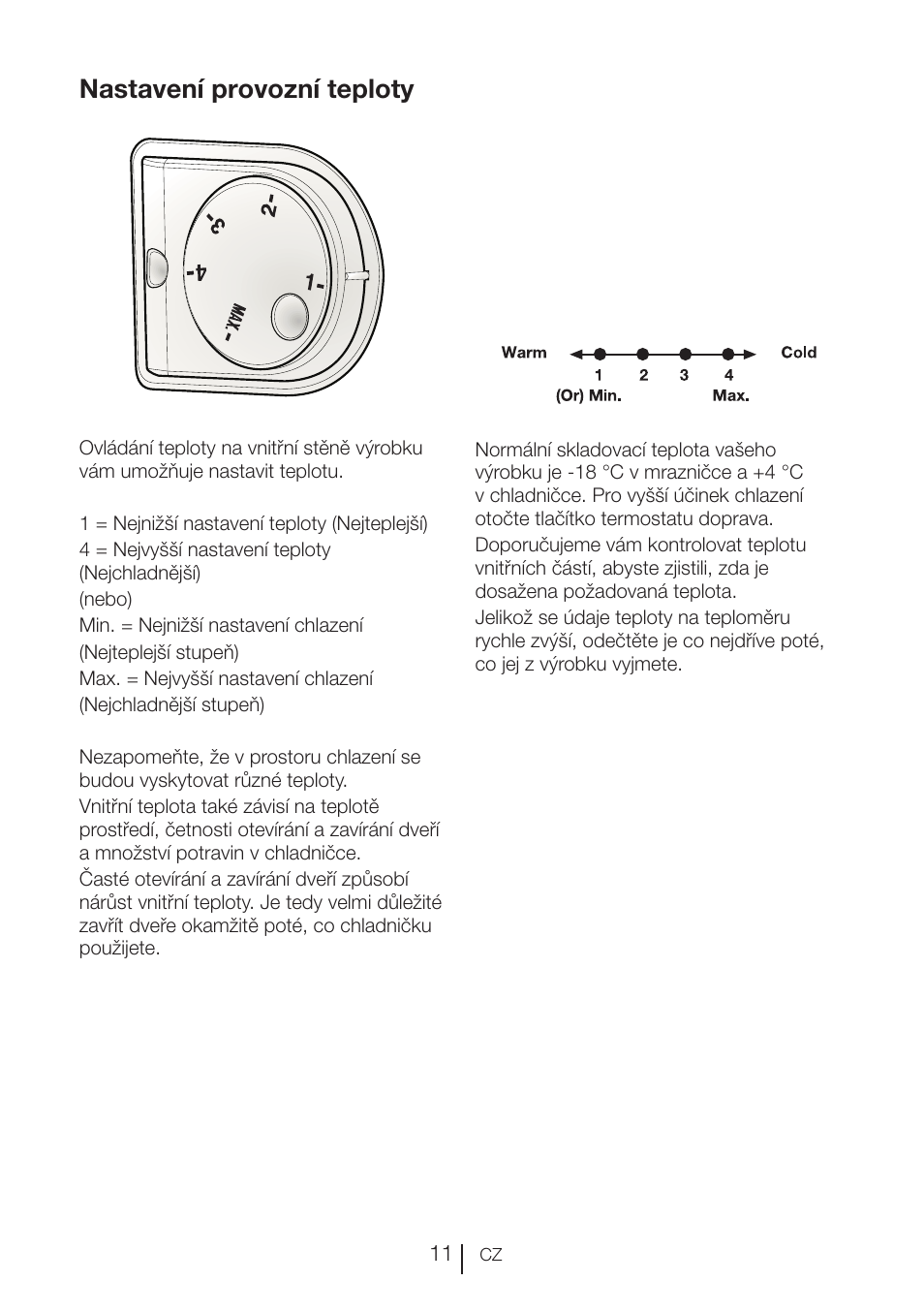 Nastavení provozní teploty | Beko VNE 1002 User Manual | Page 85 / 92