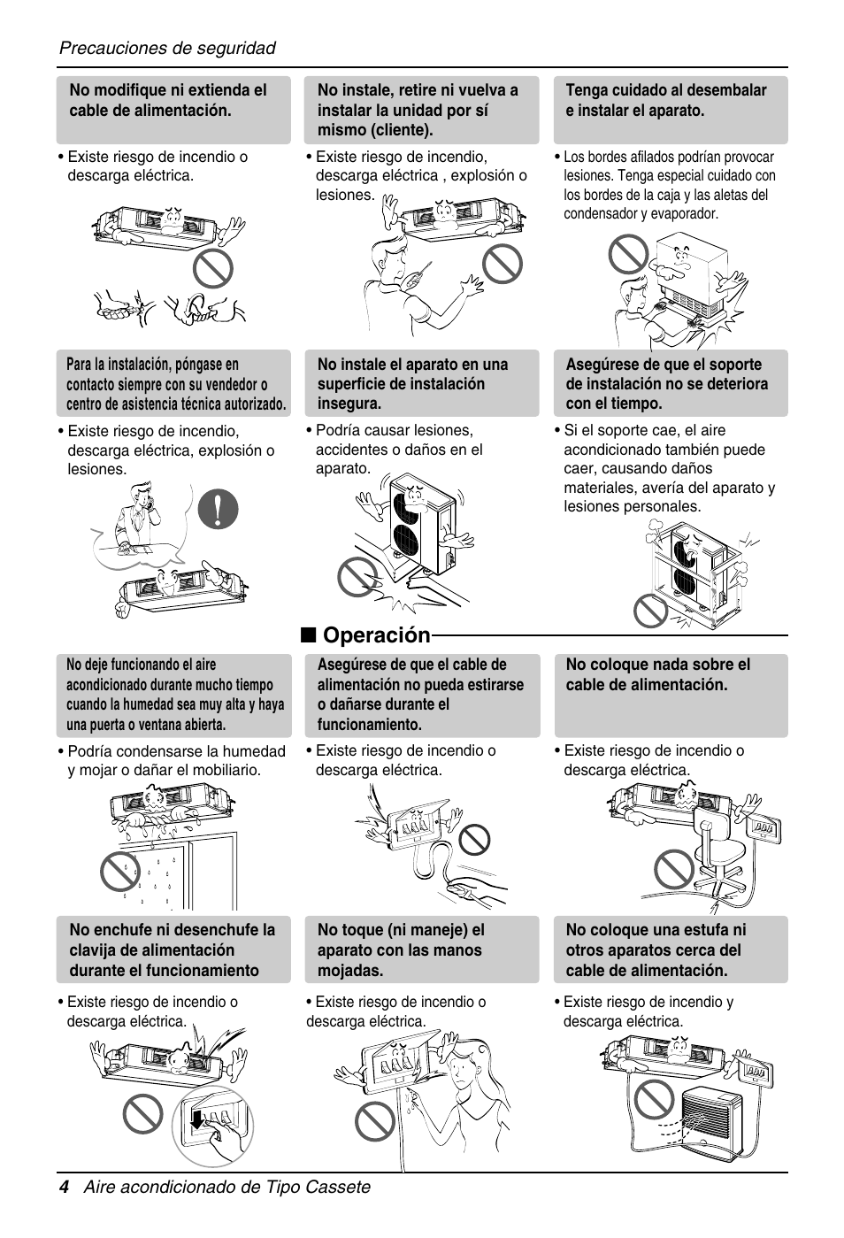 Operación | LG B36AC User Manual | Page 4 / 33