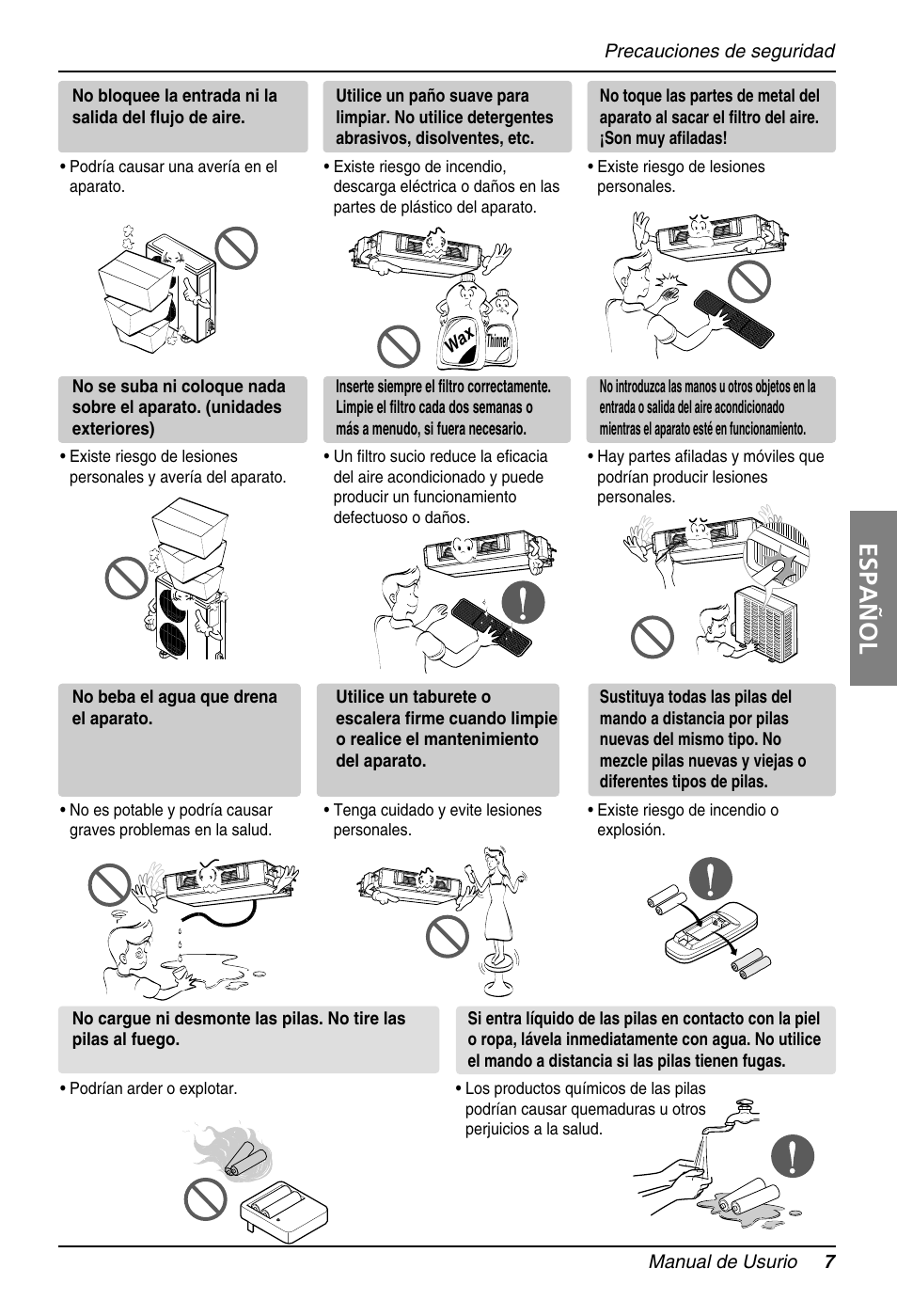 Español | LG B36AC User Manual | Page 7 / 33