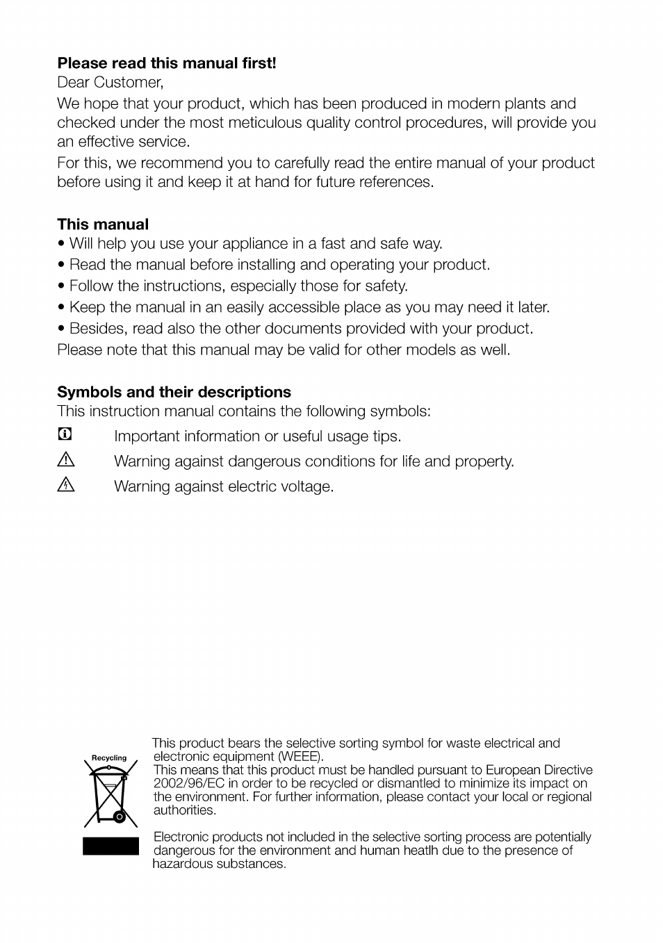 Beko B 1901 User Manual | Page 2 / 60