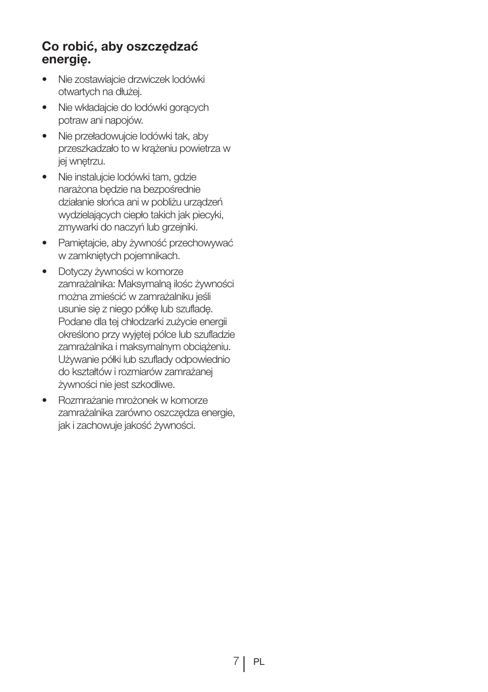 Co robić, aby oszczędzać energię | Beko BU 1201 User Manual | Page 146 / 202