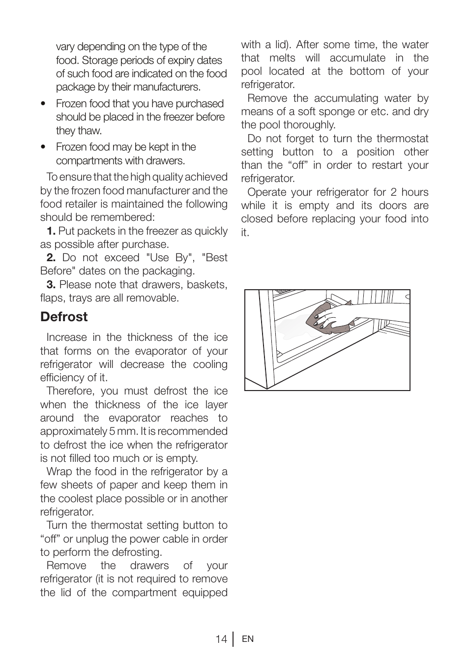 Defrost | Beko BU 1201 User Manual | Page 17 / 202