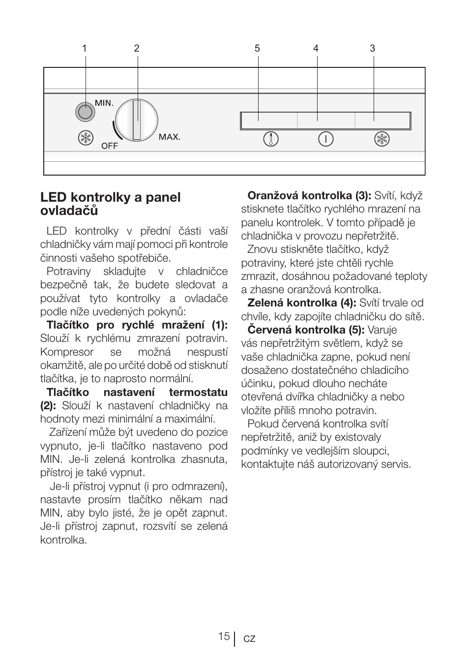 Led kontrolky a panel ovladačů | Beko BU 1201 User Manual | Page 194 / 202