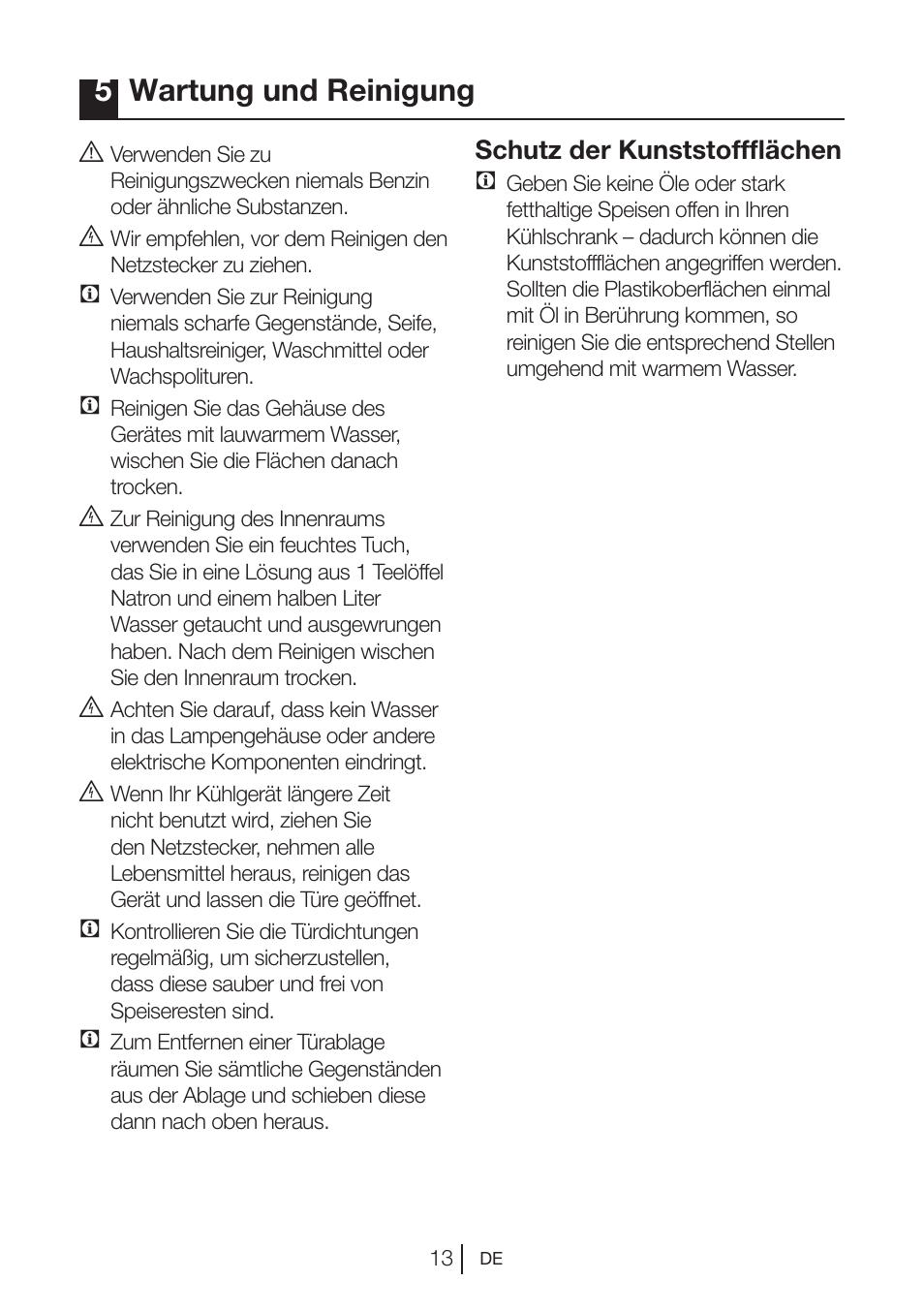 5wartung und reinigung | Beko BU 1201 User Manual | Page 36 / 202