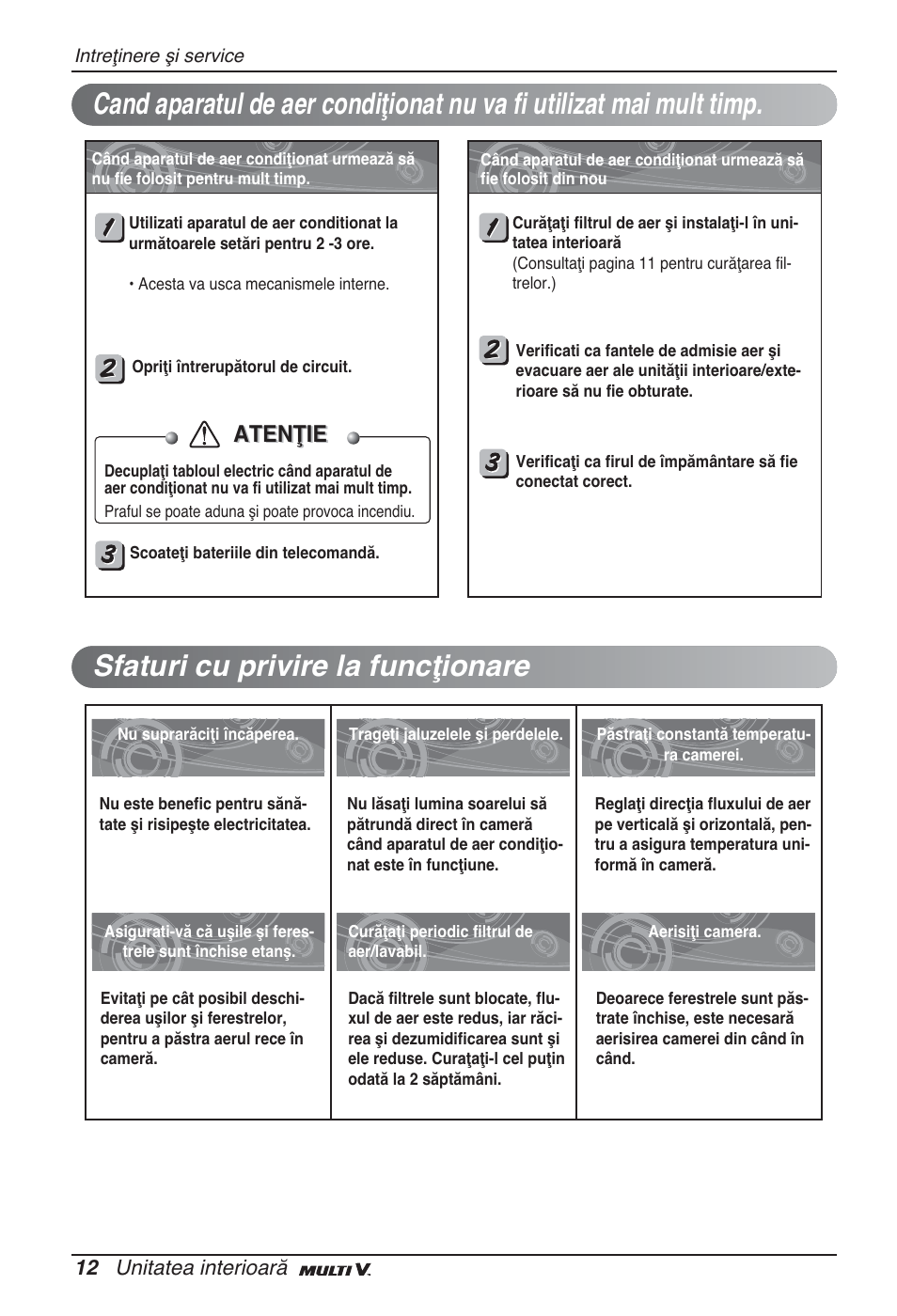 Atenţie | LG ARNU12GSFV2 User Manual | Page 138 / 267