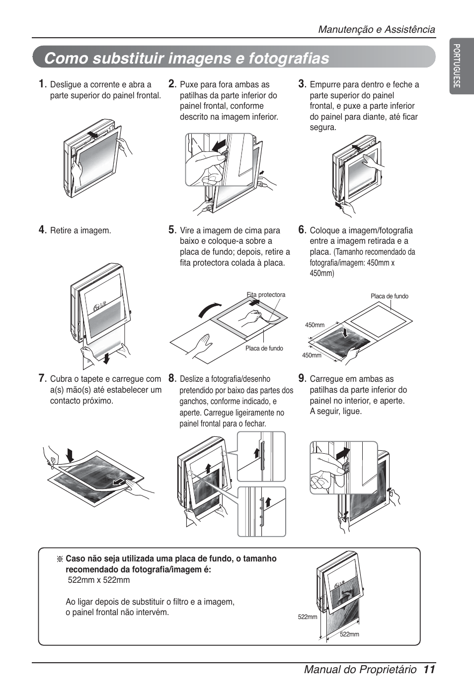 Como substituir imagens e fotografias | LG ARNU12GSFV2 User Manual | Page 151 / 267