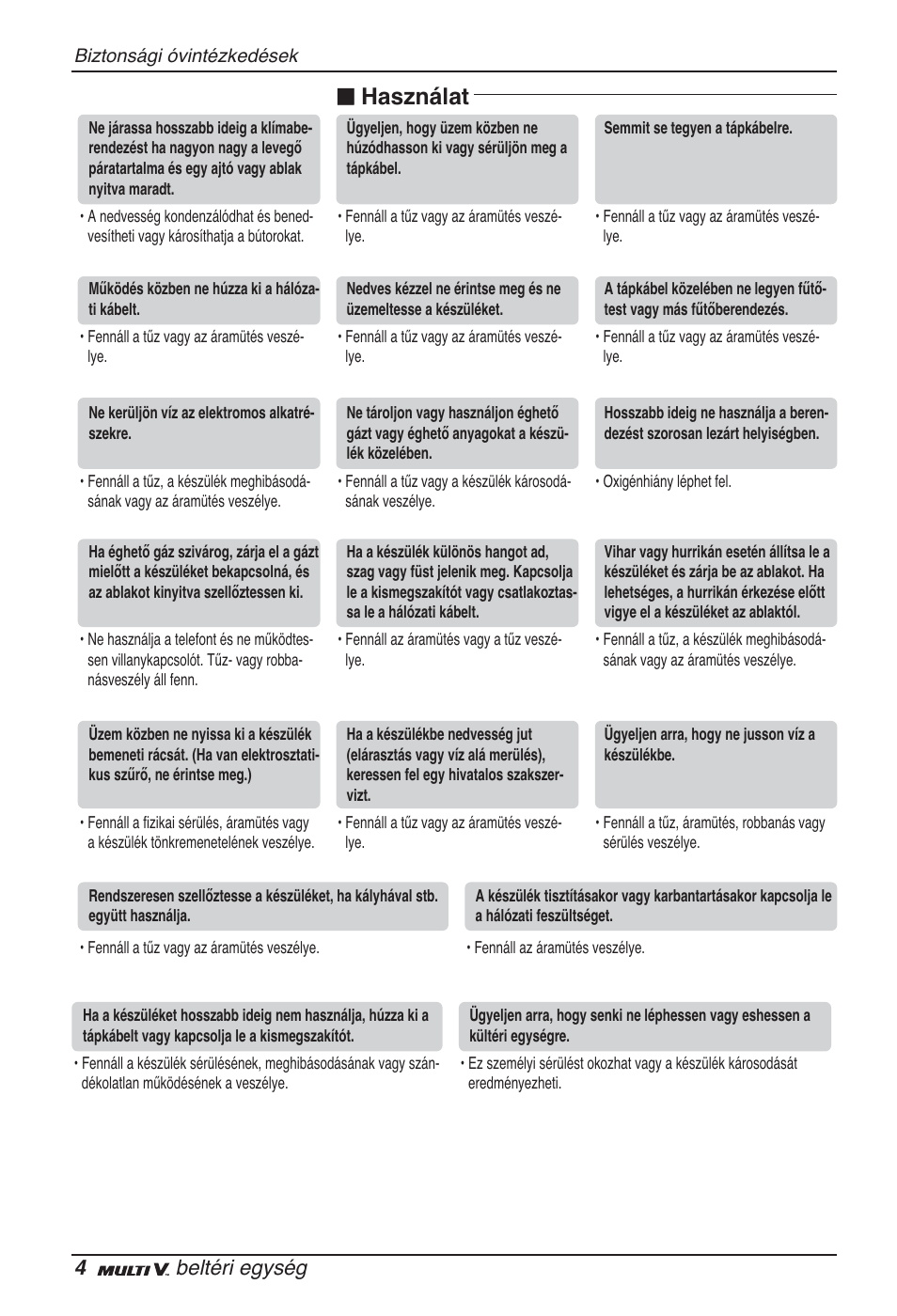 N használat, 4beltéri egység | LG ARNU12GSFV2 User Manual | Page 158 / 267