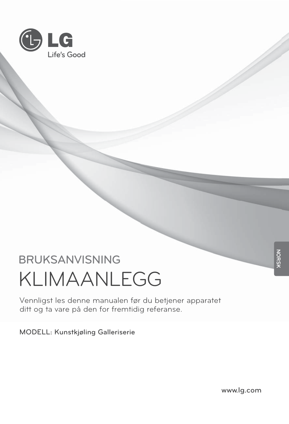 Norsk, Klimaanlegg, Bruksanvisning | LG ARNU12GSFV2 User Manual | Page 225 / 267