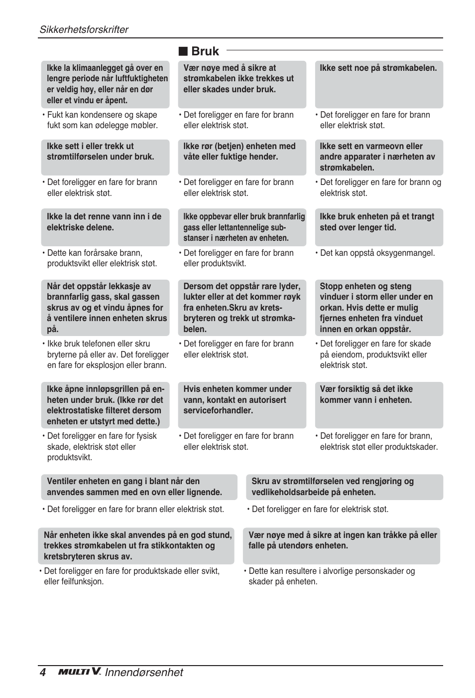 N bruk, 4innendørsenhet | LG ARNU12GSFV2 User Manual | Page 228 / 267