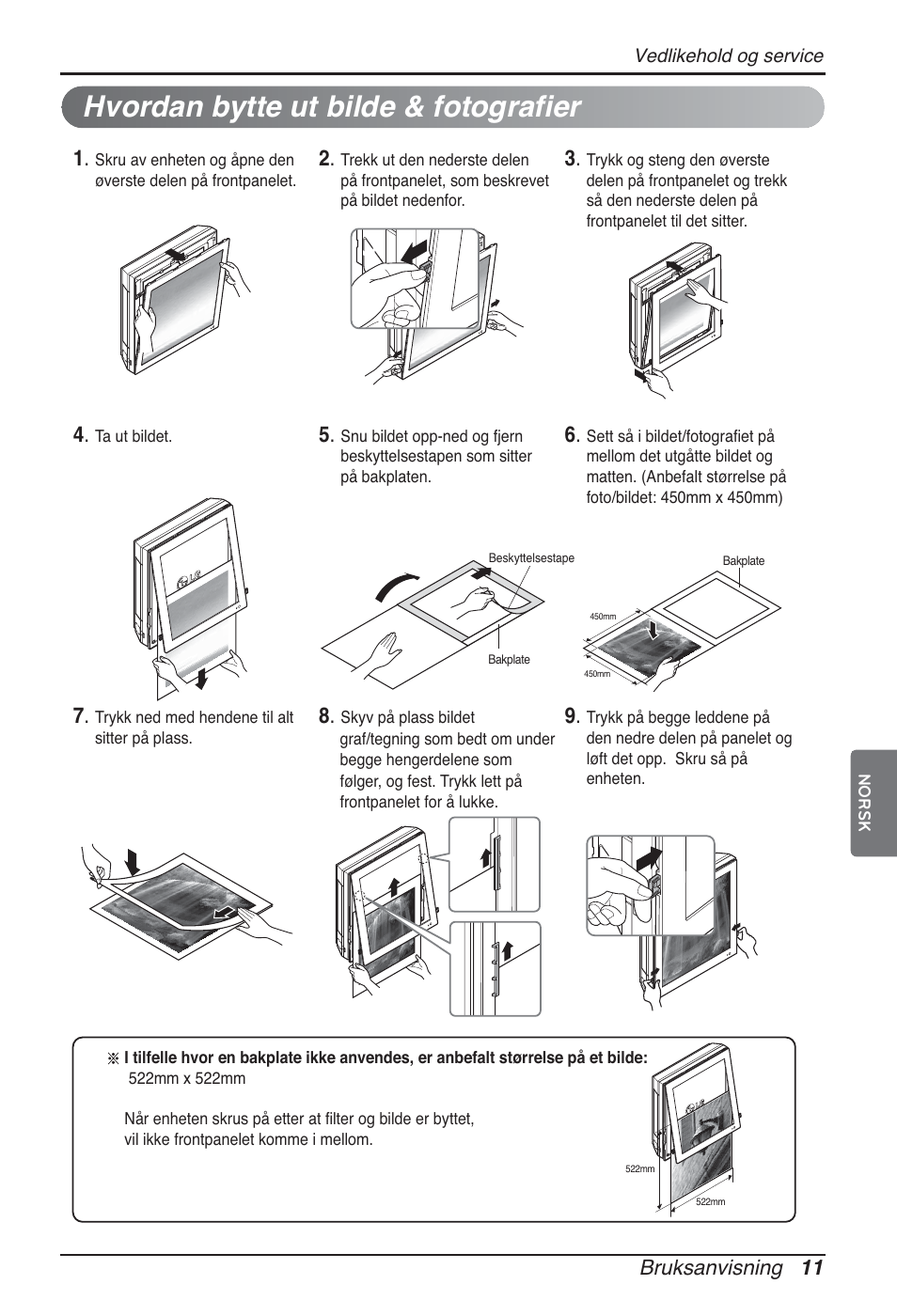 Hvordan bytte ut bilde & fotografier | LG ARNU12GSFV2 User Manual | Page 235 / 267