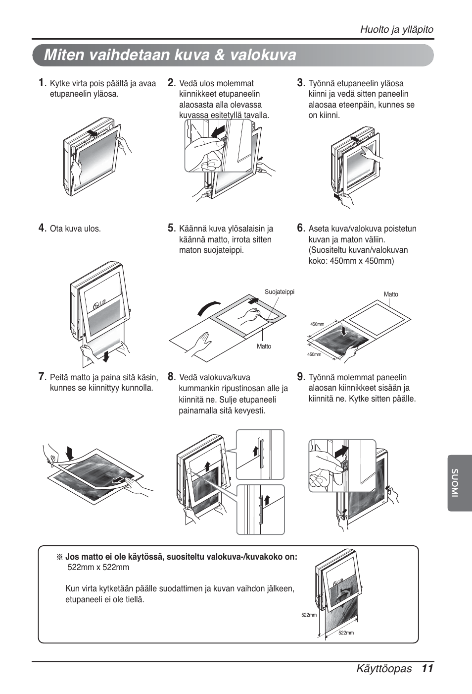 Miten vaihdetaan kuva & valokuva | LG ARNU12GSFV2 User Manual | Page 249 / 267