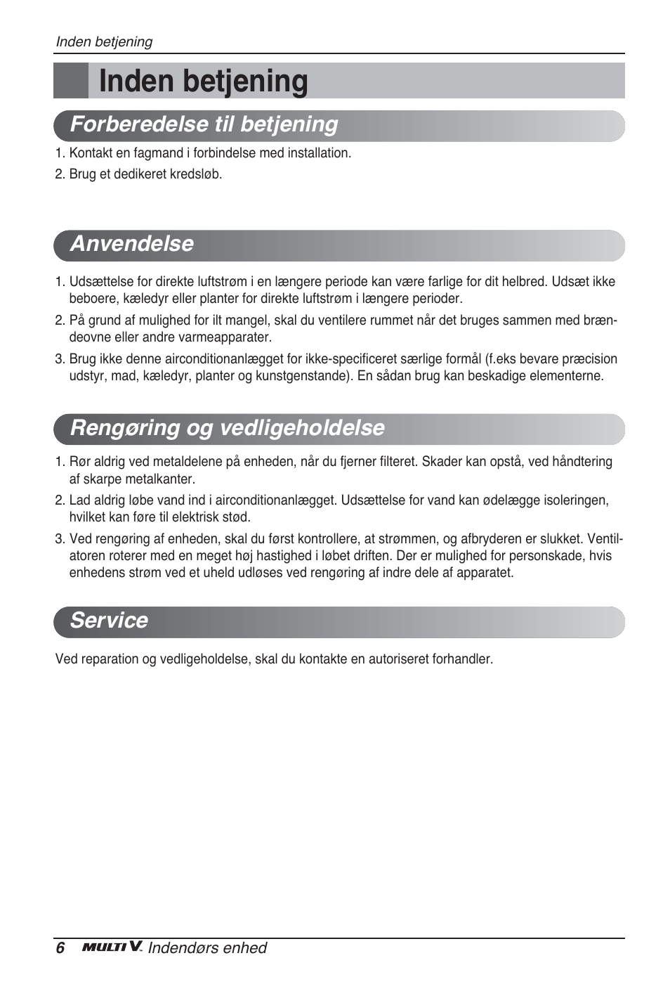 Inden betjening | LG ARNU12GSFV2 User Manual | Page 258 / 267