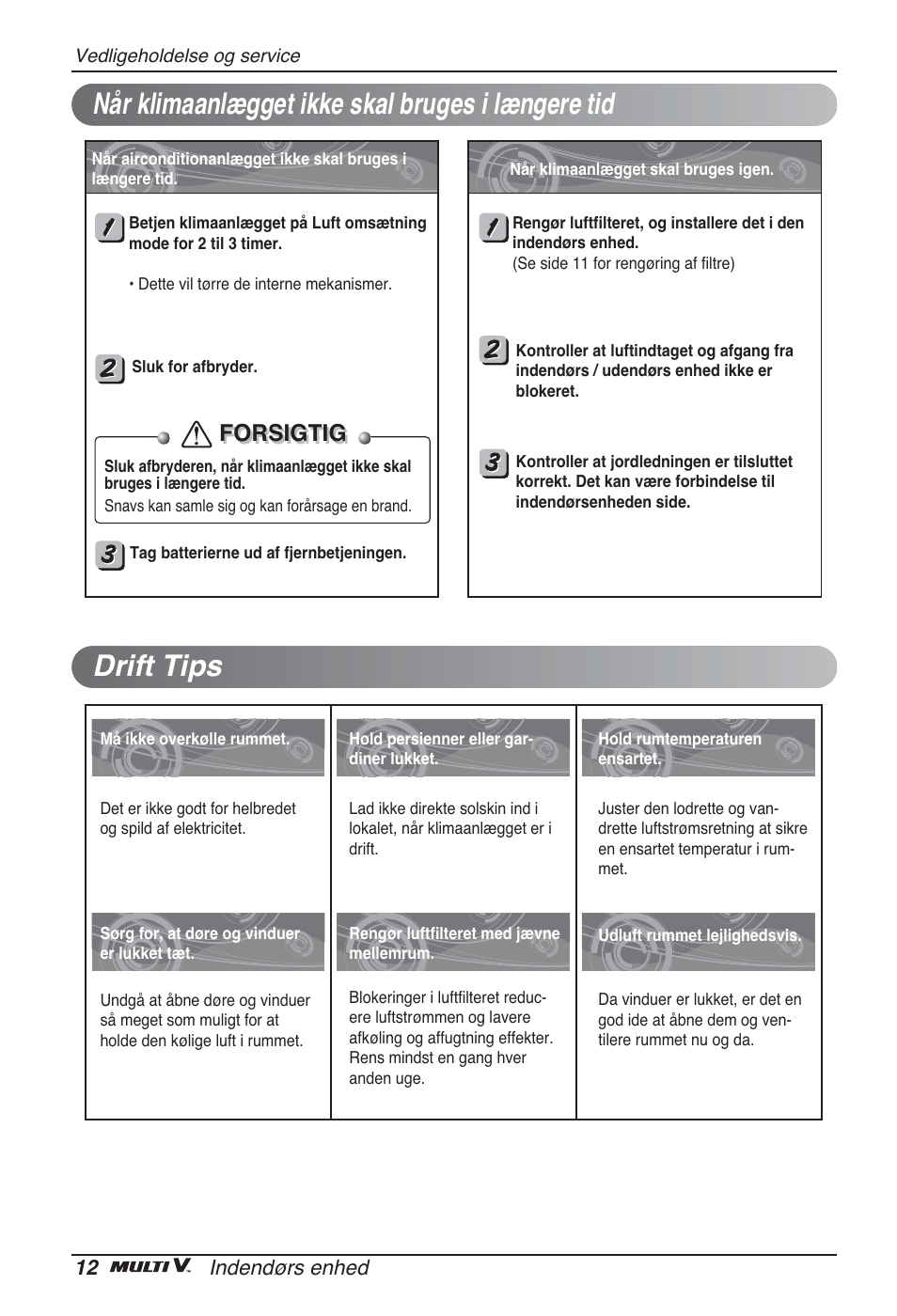 Forsigtig | LG ARNU12GSFV2 User Manual | Page 264 / 267