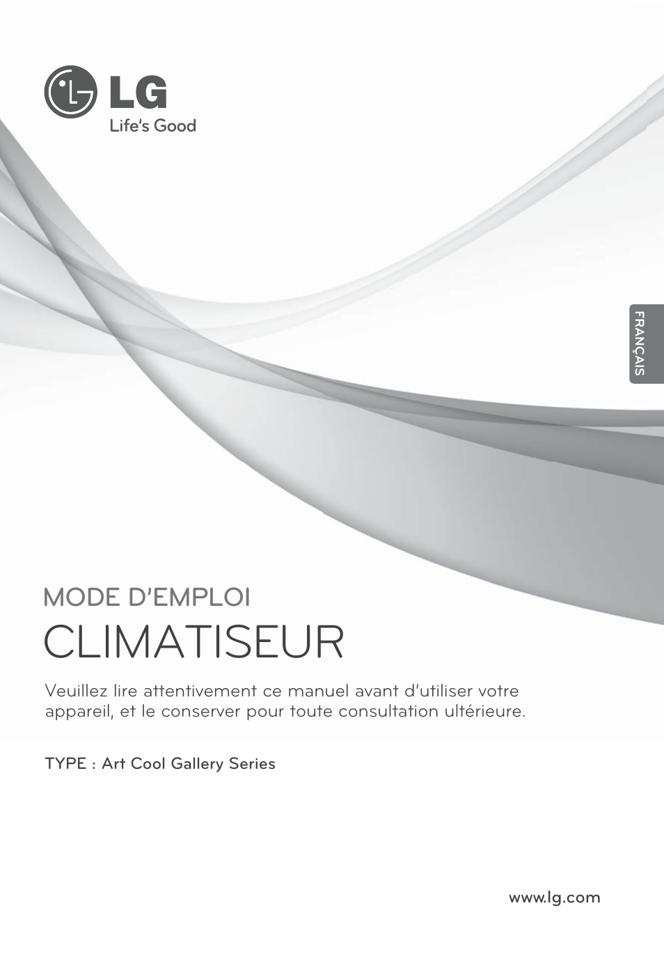 Français, Climatiseur, Mode d’emploi | LG ARNU12GSFV2 User Manual | Page 43 / 267