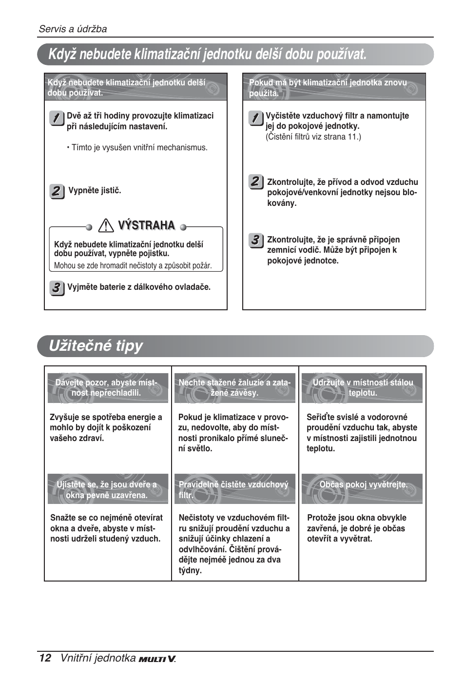 Výstraha | LG ARNU12GSFV2 User Manual | Page 96 / 267