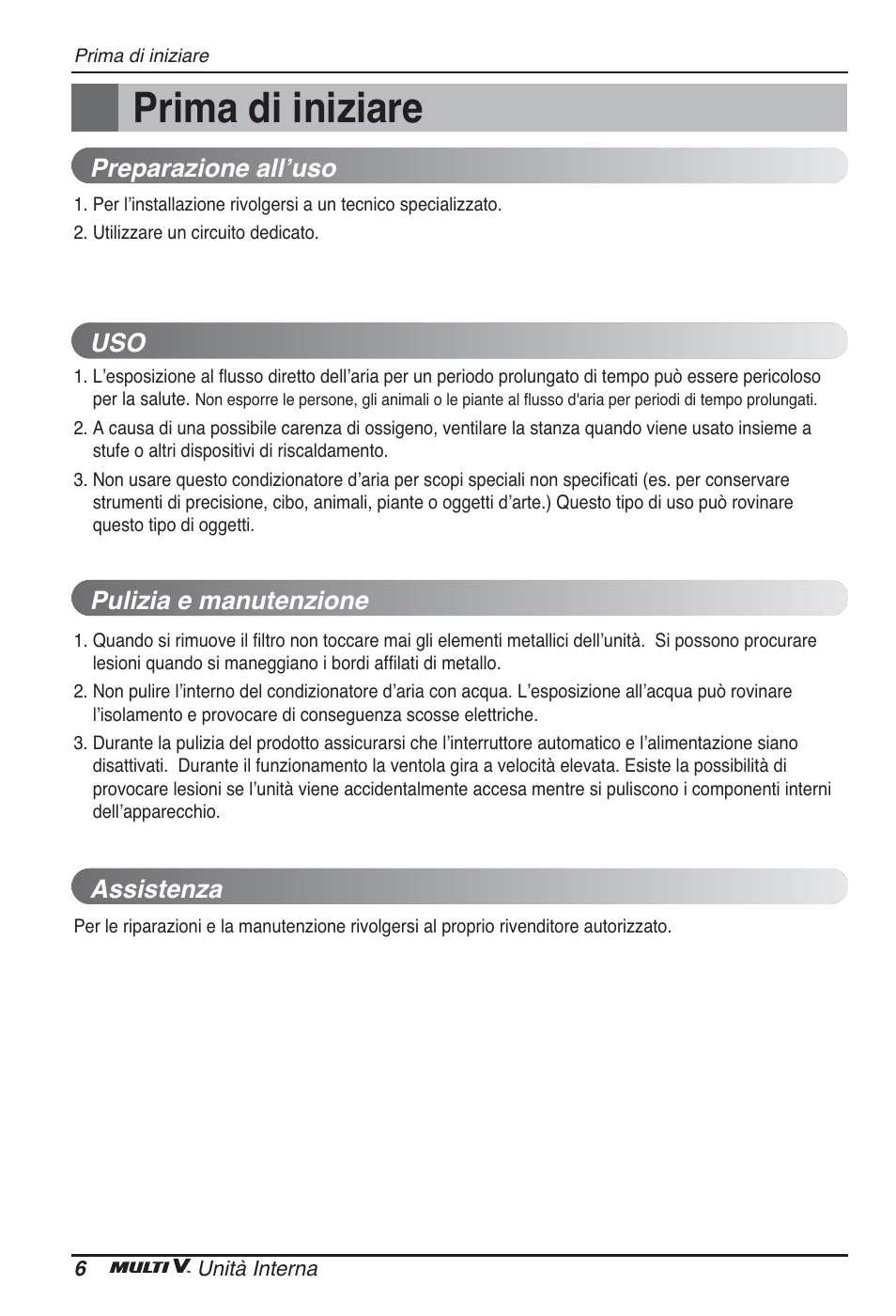 Prima di iniziare | LG ARNU09GSBL2 User Manual | Page 18 / 109