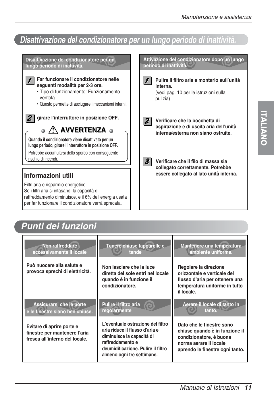 Italiano, Avvertenza | LG ARNU09GSBL2 User Manual | Page 23 / 109