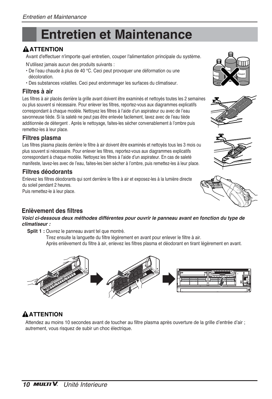 Entretien et maintenance | LG ARNU09GSBL2 User Manual | Page 46 / 109