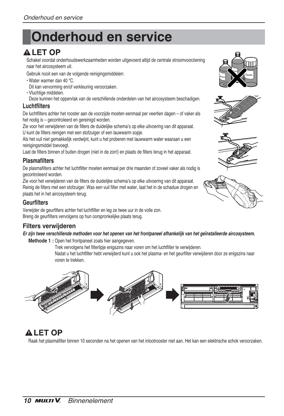 Onderhoud en service | LG ARNU09GSBL2 User Manual | Page 94 / 109