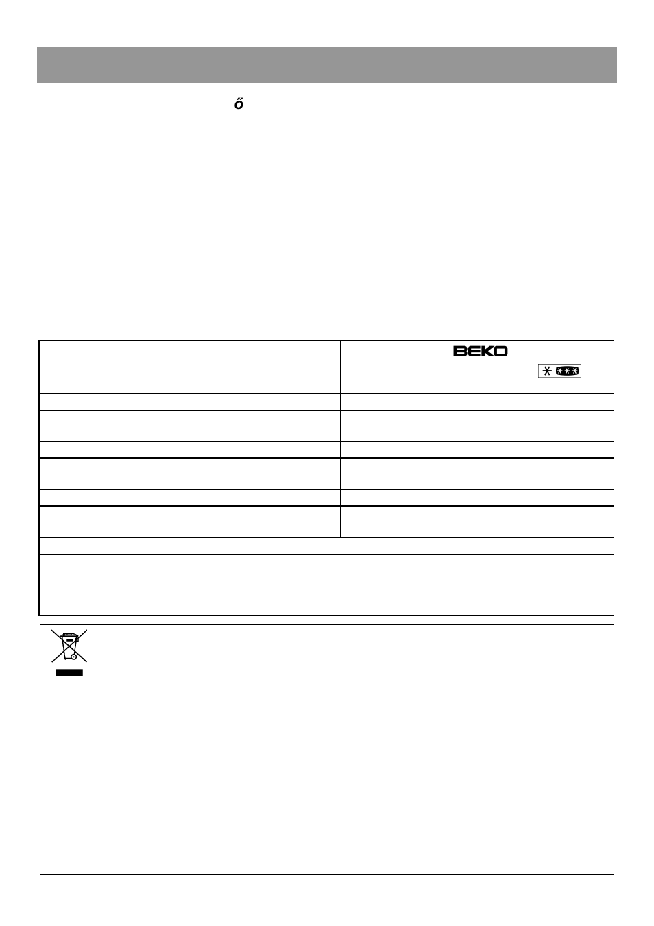 Gebrauchsanweisung, Technische daten, Massnahmen bei betriebst ı runger | Bedeutung des symbols „mülltonne | Beko CS 234020 User Manual | Page 22 / 40