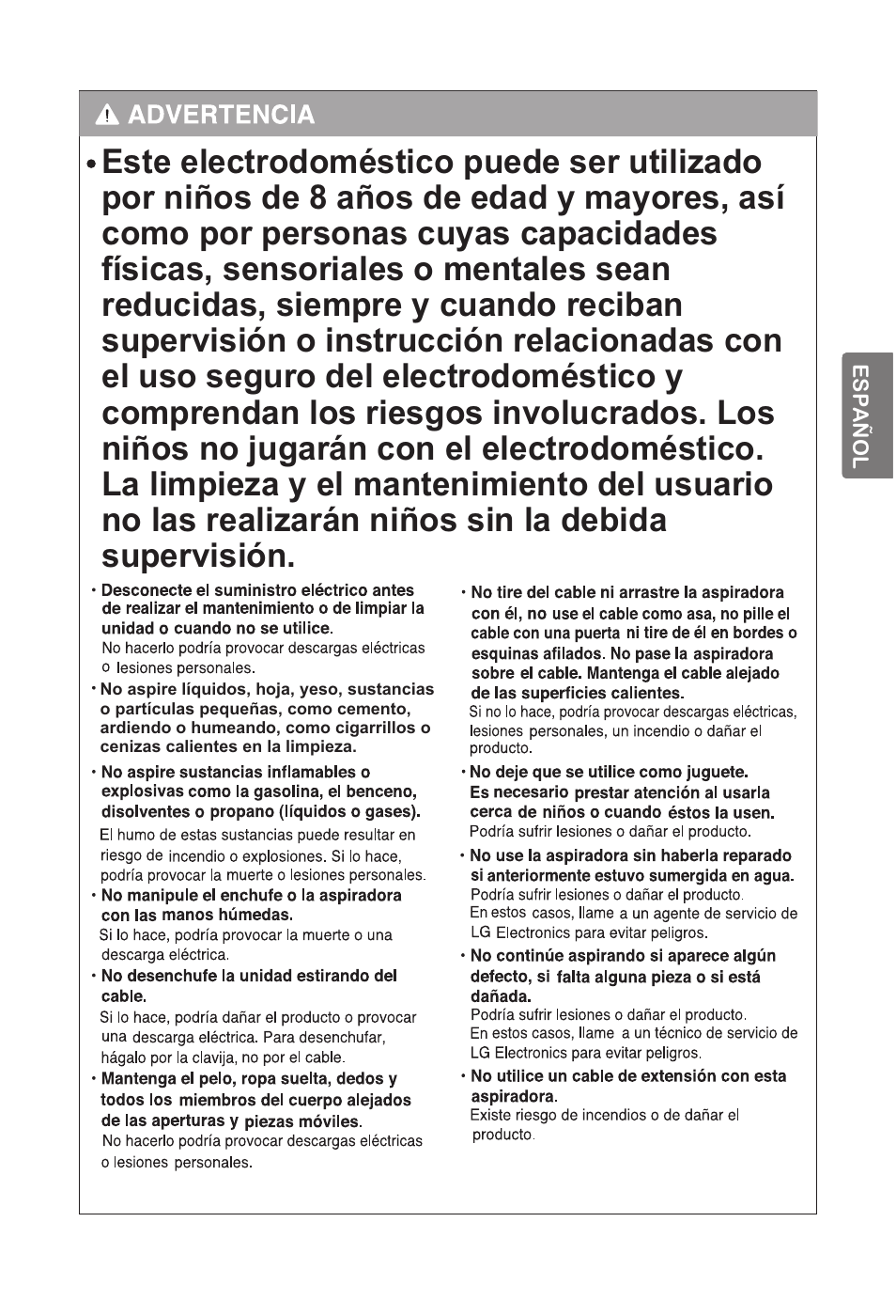 LG VC2320NNTQ User Manual | Page 12 / 22