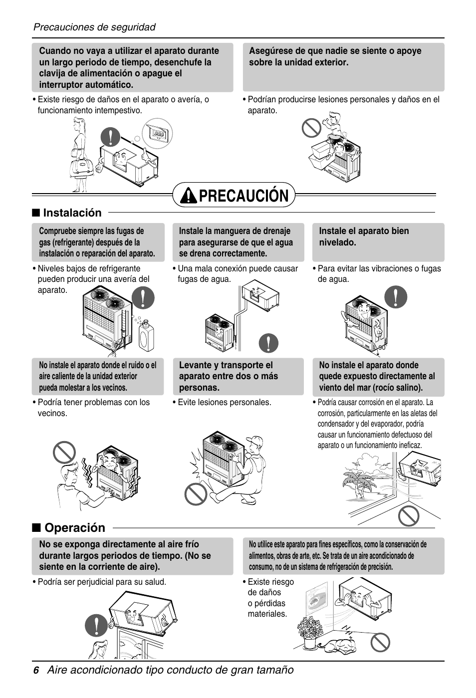 Precaución, Operación | LG B120AH User Manual | Page 6 / 25