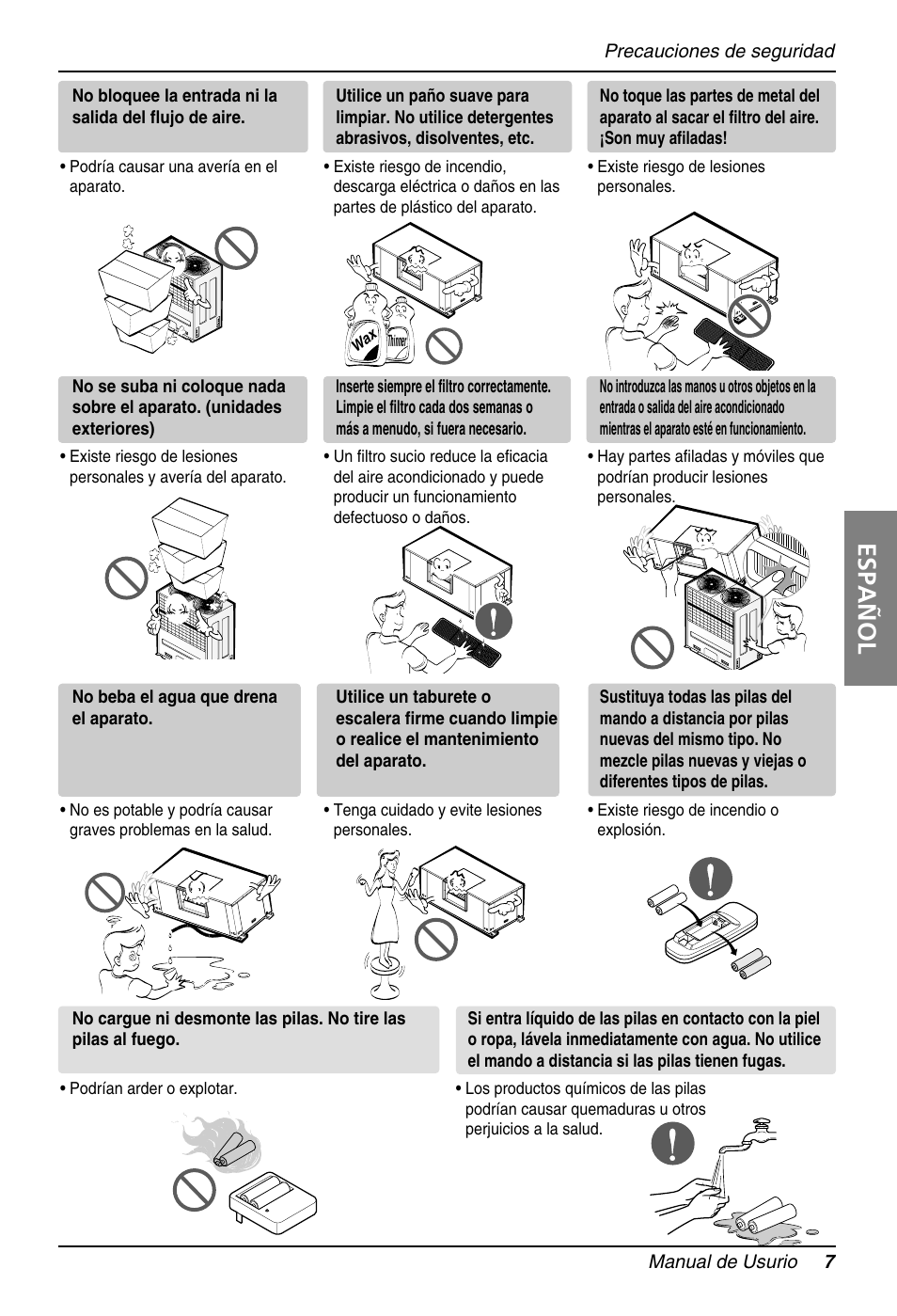 Español | LG B120AH User Manual | Page 7 / 25