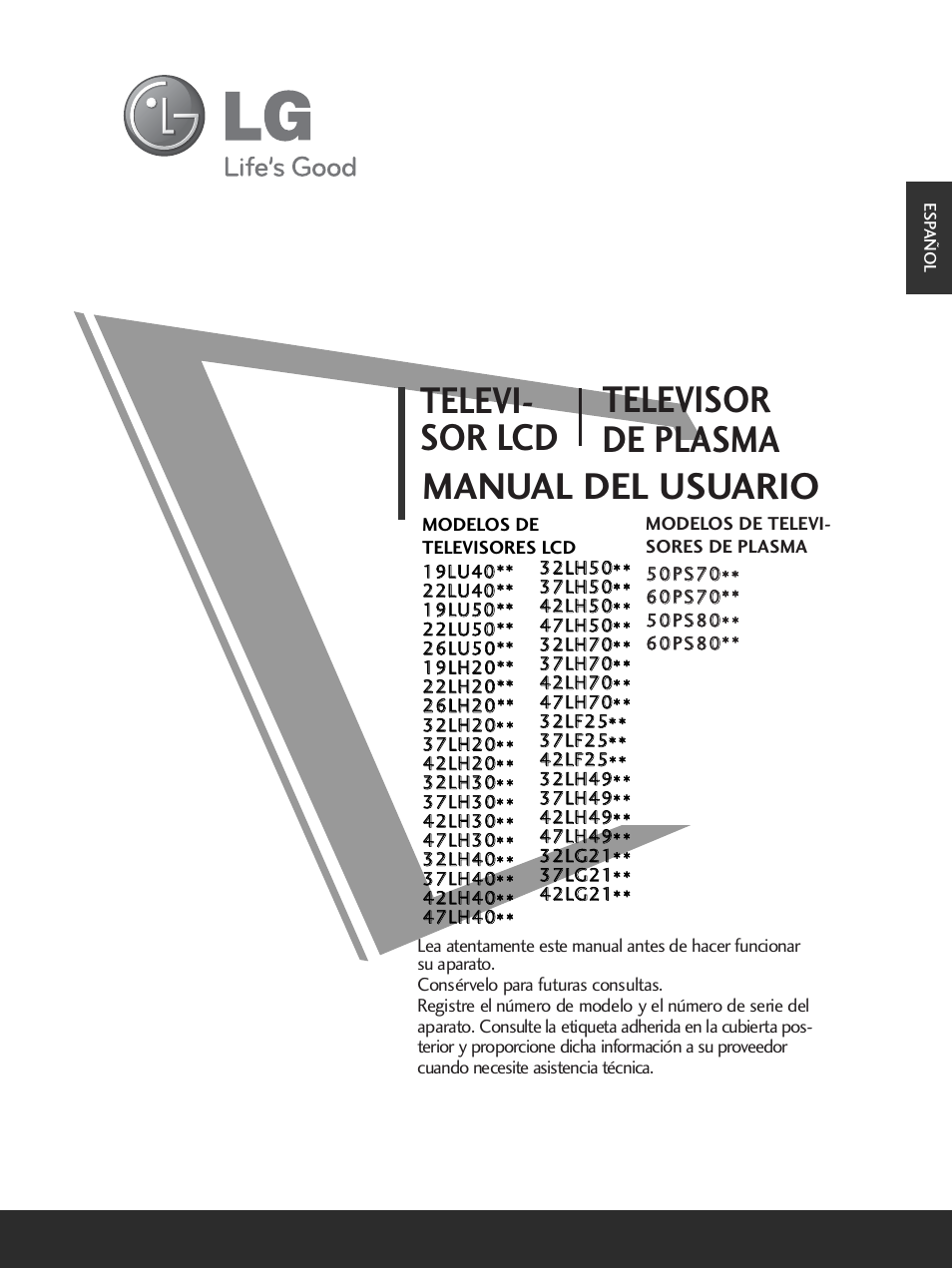 LG 26LH2000 User Manual | 162 pages