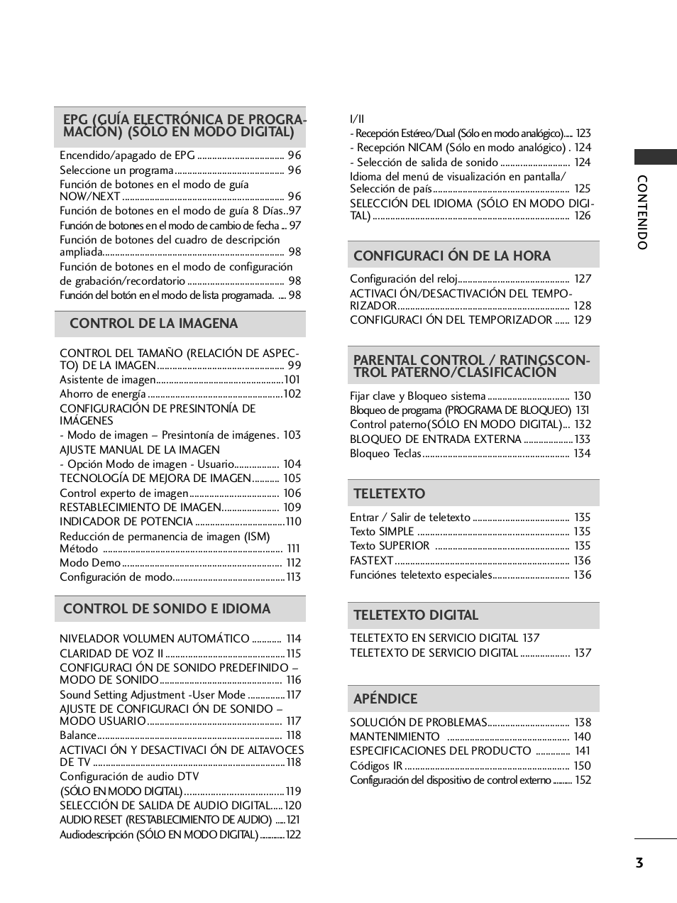 LG 26LH2000 User Manual | Page 5 / 162