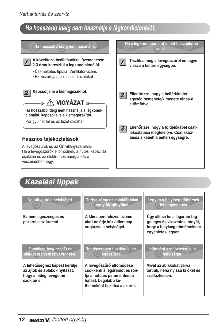 Vigyázat | LG ARNU15GQAA2 User Manual | Page 165 / 266