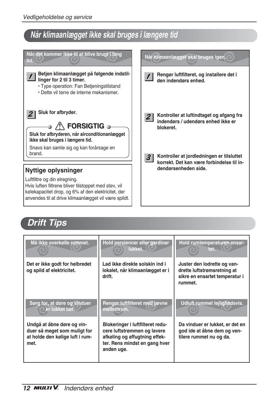 Forsigtig | LG ARNU15GQAA2 User Manual | Page 263 / 266