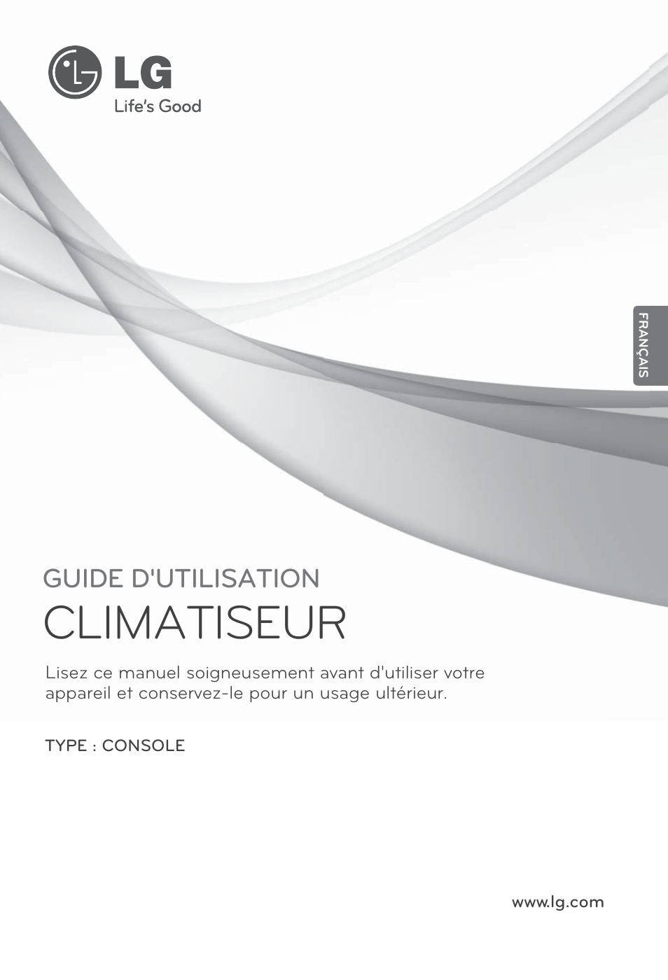Français, Climatiseur, Guide d'utilisation | LG ARNU15GQAA2 User Manual | Page 43 / 266