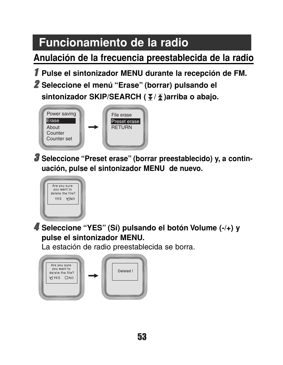 Funcionamiento de la radio | LG MF-FD150TS User Manual | Page 53 / 56