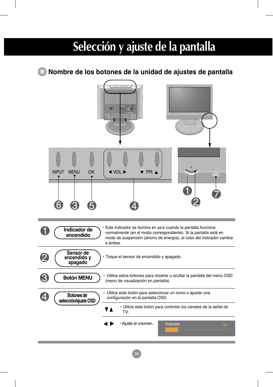 Selección y ajuste de la pantalla | LG M208WA-BZ User Manual | Page 27 / 49