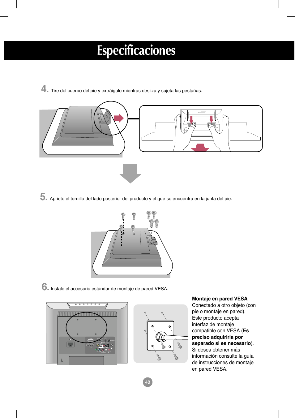 Especificaciones | LG M208WA-BZ User Manual | Page 49 / 49