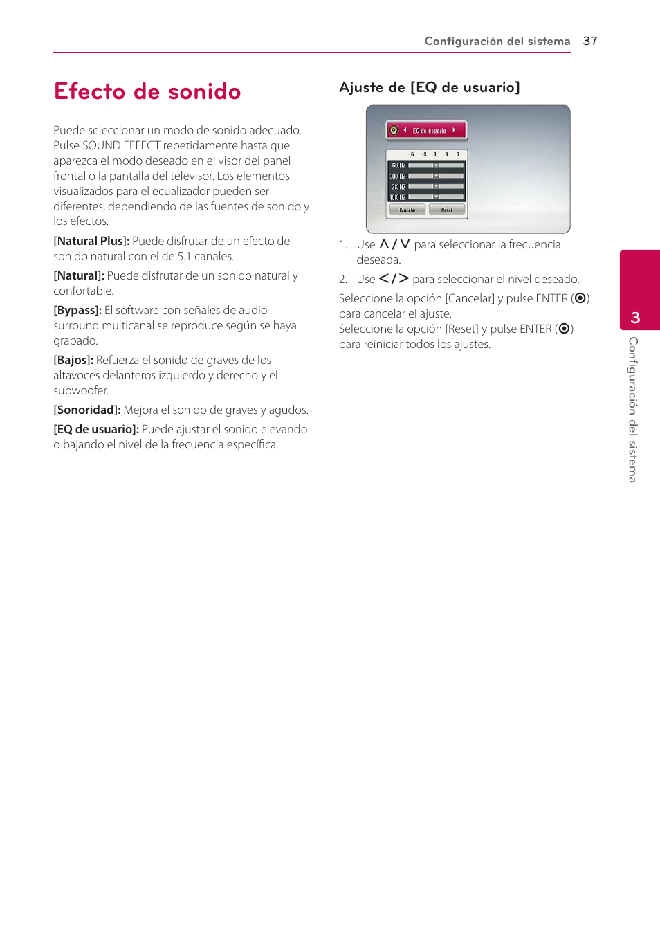 Efecto de sonido, 37 efecto de sonido | LG BH6220S User Manual | Page 37 / 74