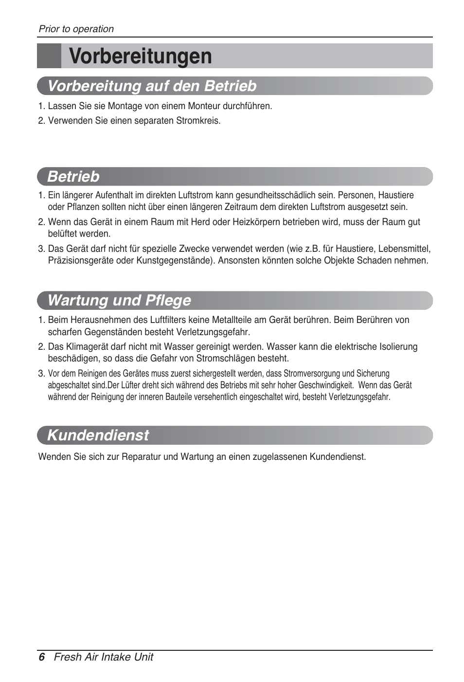 Vorbereitungen | LG ARNU76GB8Z2 User Manual | Page 54 / 205