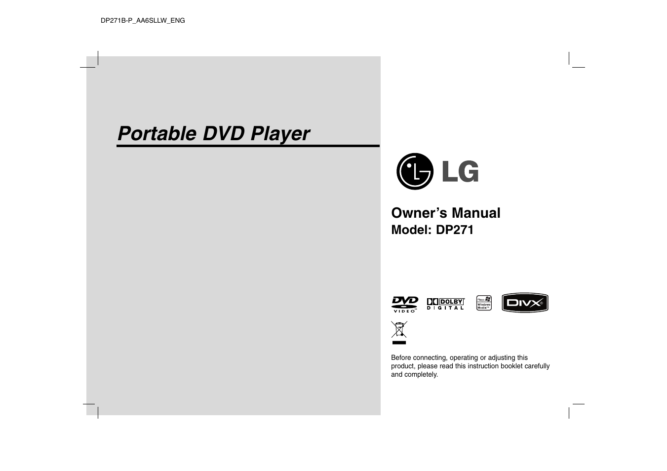 LG DP271 User Manual | 84 pages