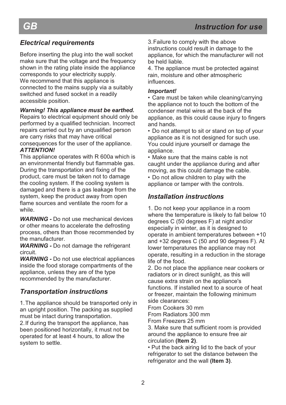 Instruction for use | Beko DSA 25020 S User Manual | Page 8 / 31