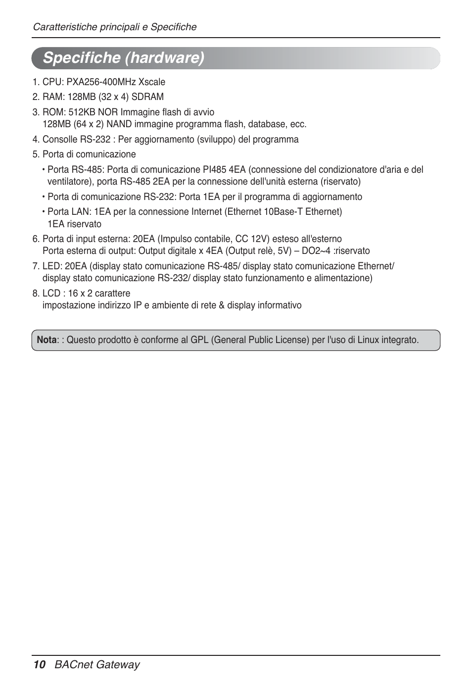 Specifiche (hardware) | LG PQNFB17B0 User Manual | Page 118 / 756