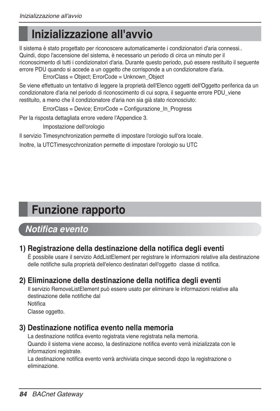 Inizializzazione all'avvio, Funzione rapporto, Notifica evento | LG PQNFB17B0 User Manual | Page 192 / 756