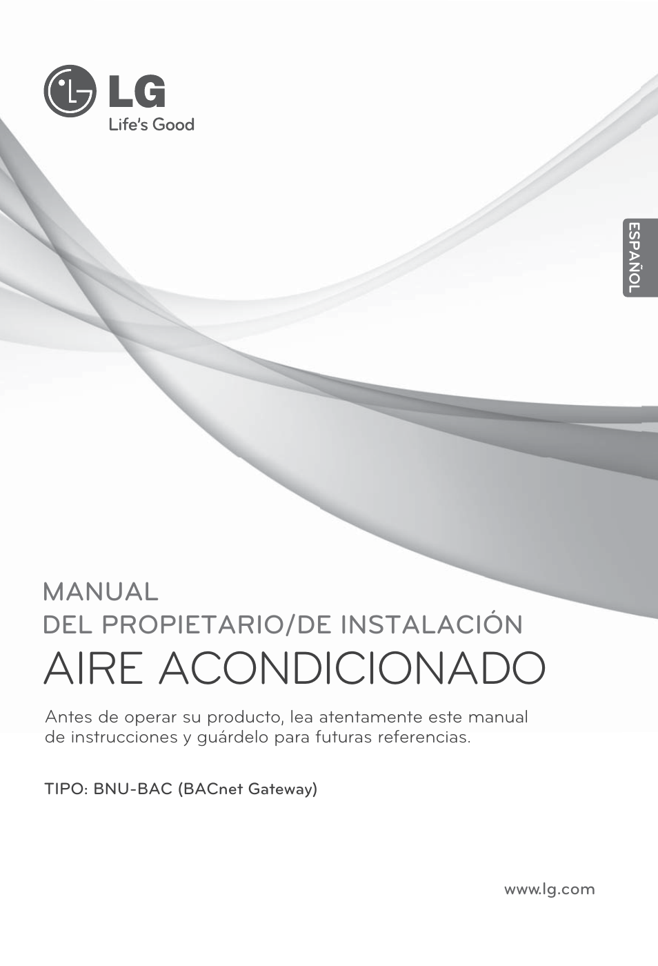 Español, Aire acondicionado, Manual del propietario/de instalación | LG PQNFB17B0 User Manual | Page 217 / 756