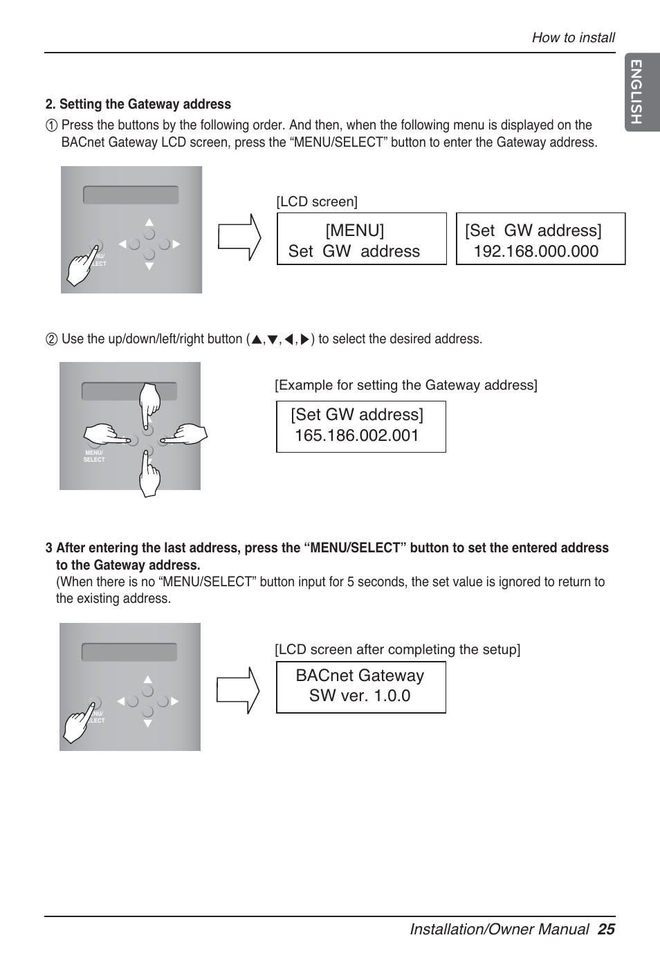 Bacnet gateway sw ver. 1.0.0 | LG PQNFB17B0 User Manual | Page 25 / 756